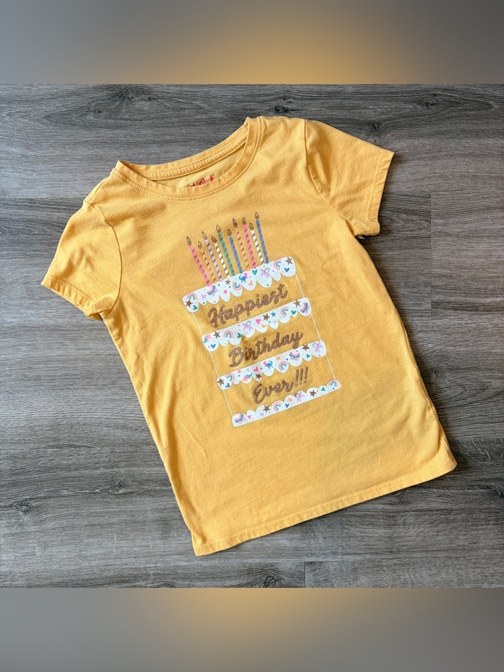 Cat & Jack little girls birthday print tee